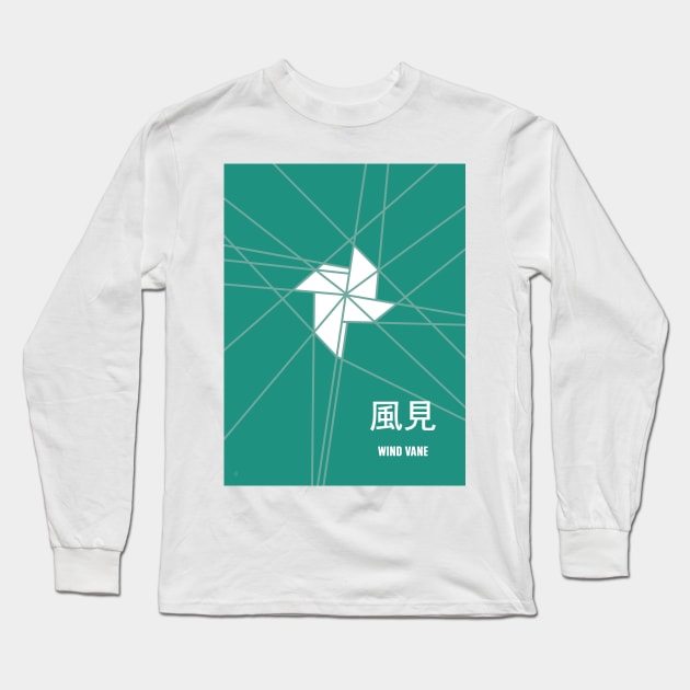 Origami Wind Vane Long Sleeve T-Shirt by Dez53